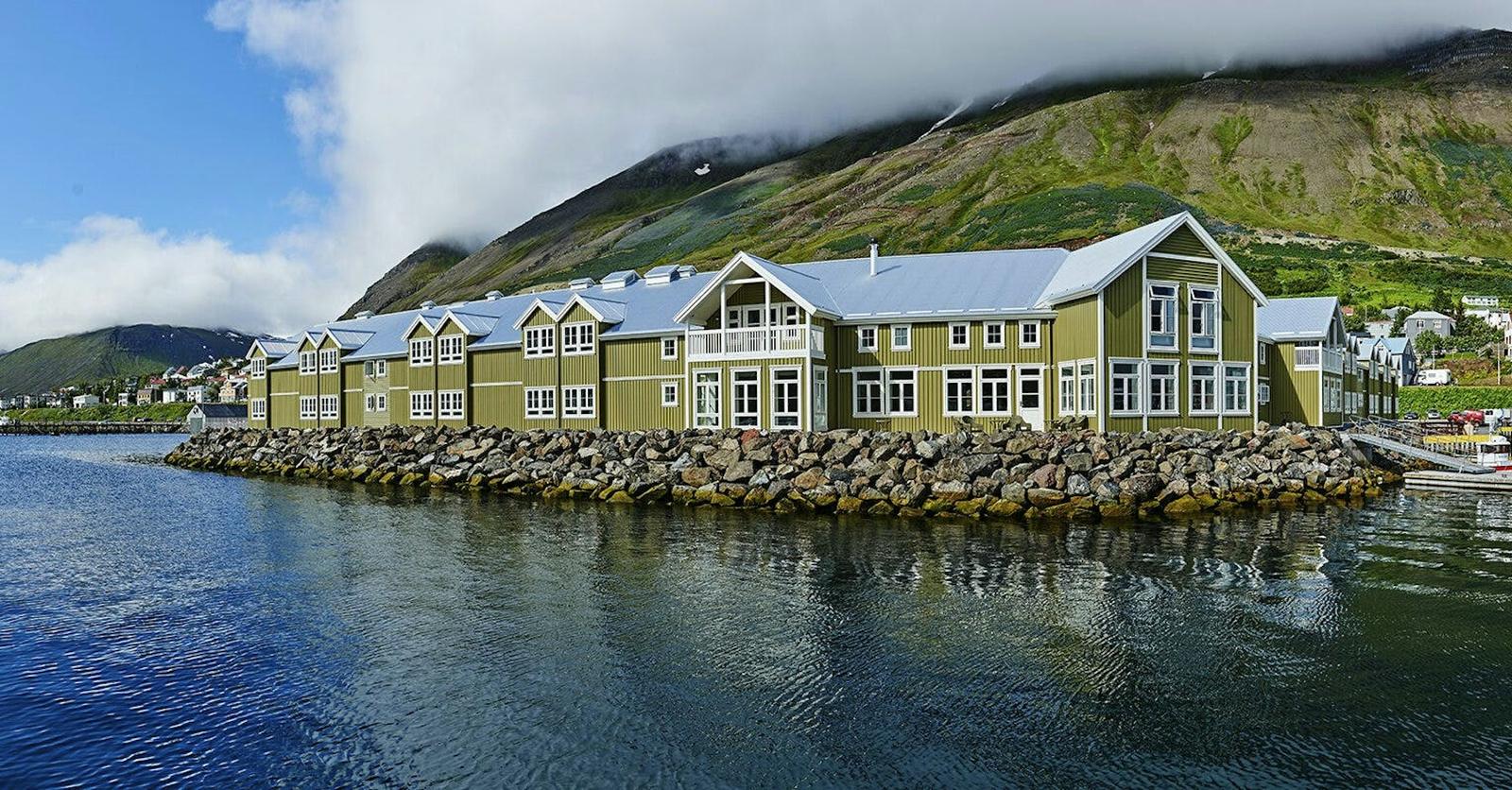 Sigló Hotel on the harbour in Siglufjörður