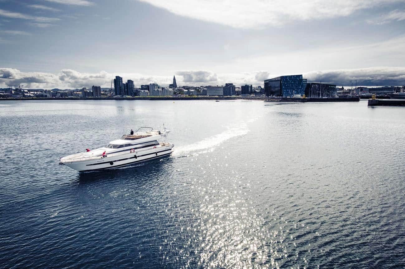 A private yacht off Reykjavík